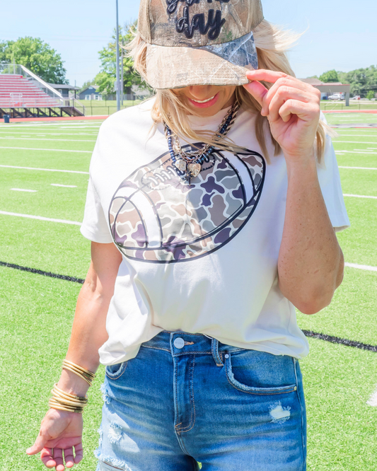 Camo Football Graphic T-shirt