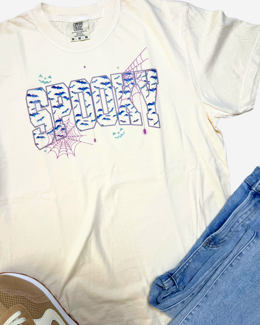 Bat-Filled Spooky Garment Graphic T-shirt