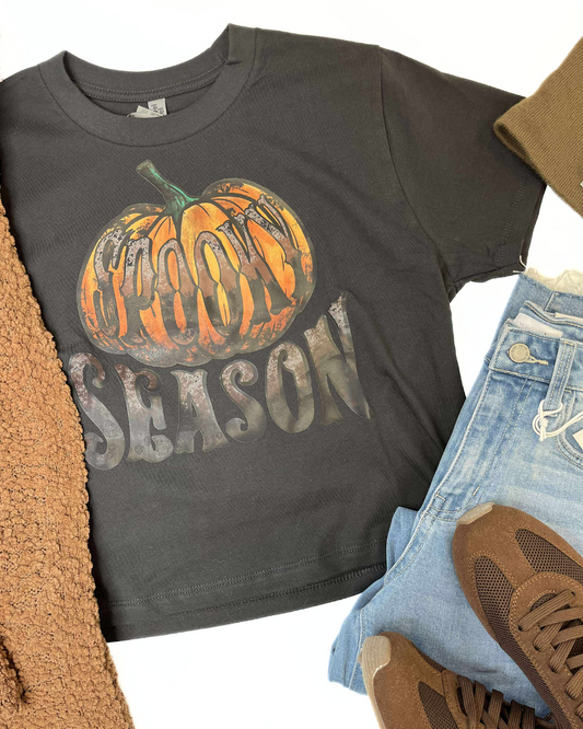 Spooky Season Garment Dyed Graphic Boxy Crop T-shirt