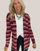 Burgundy Stripe Cardigan