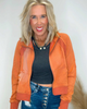 Contrast Ribbed Zip-Up Hoodie Sweatshirt Jacket (3 COLORS)