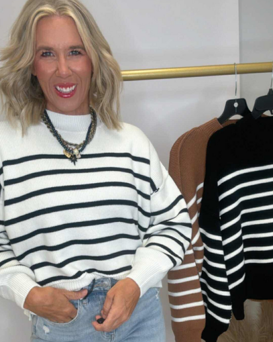 The Saylor Exposed Seam Striped Oversized Sweater | Zenana (4 COLORS) *DEAL*