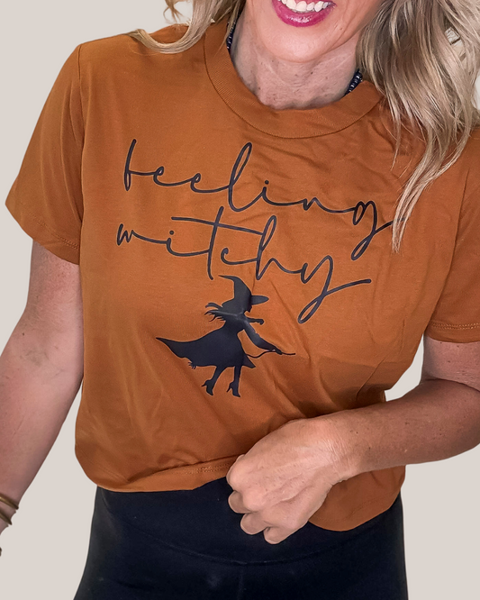 Feeling Witchy Garment Dyed Graphic Boxy Crop T-shirt