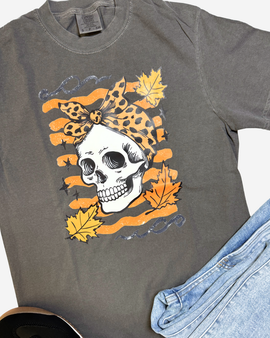 Leopard Skull Chic Garment Graphic T-shirt