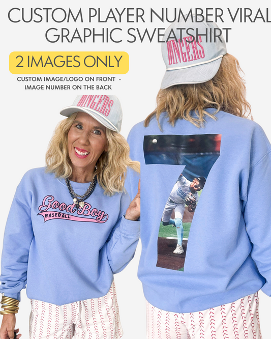 Custom Player Number Viral Graphic Sweatshirt - 2 IMAGES (FOLLOW INSTRUCTIONS)