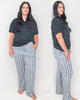 Black Houndstooth Pajama Pant Set by Salty Wave (TOP & BOTTOM)