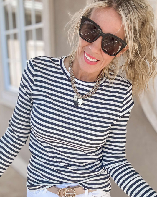 Must Have Striped Long Sleeve Top by Salty Wave (5 COLORS)