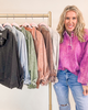 The Jennie Acid Wash Fleece Button Up Collared Pullover | ZENANA (7 COLORS) DEAL