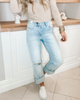 The Tiffani High Waisted 90's Back Rip Straight Denim (REG/CURVY) | Judy Blue