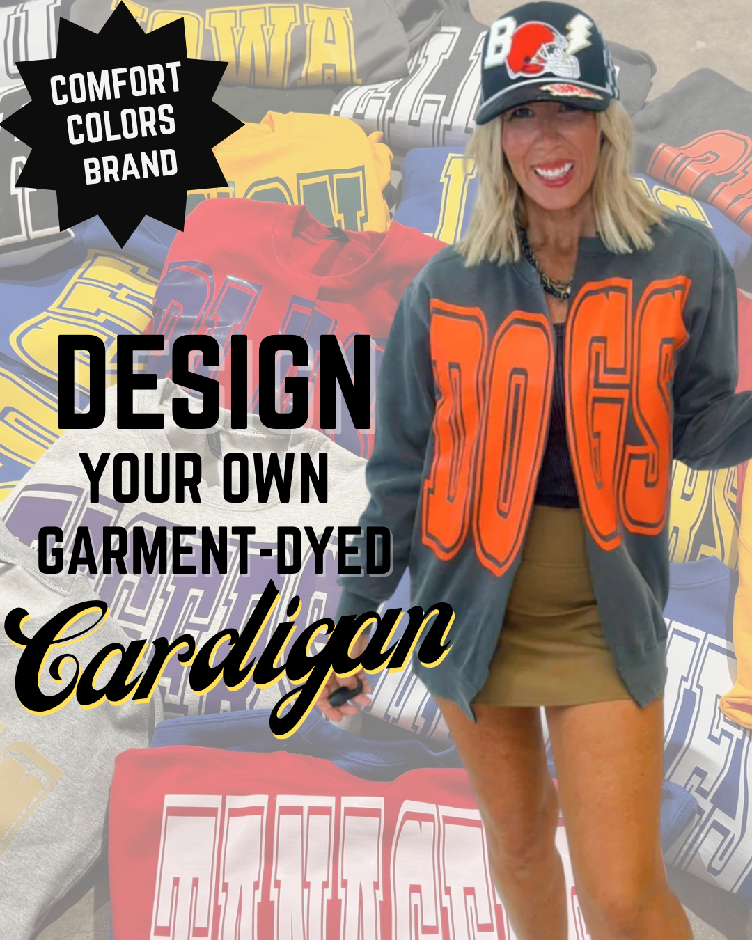 CUSTOM VIRAL CARDIGAN | COMFORT COLORS  (FOLLOW THE INSTRUCTIONS) **