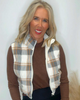 Ivory Full-zip Reversible Plaid Puffer Vest *DEAL*