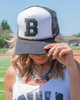 Sara's Custom Black & Gold "B" with Chain Trucker Hat