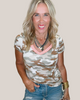 Camo V-neck Short Sleeve T-shirts