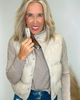 Layered in Leather Puffer Vest (2 COLORS)