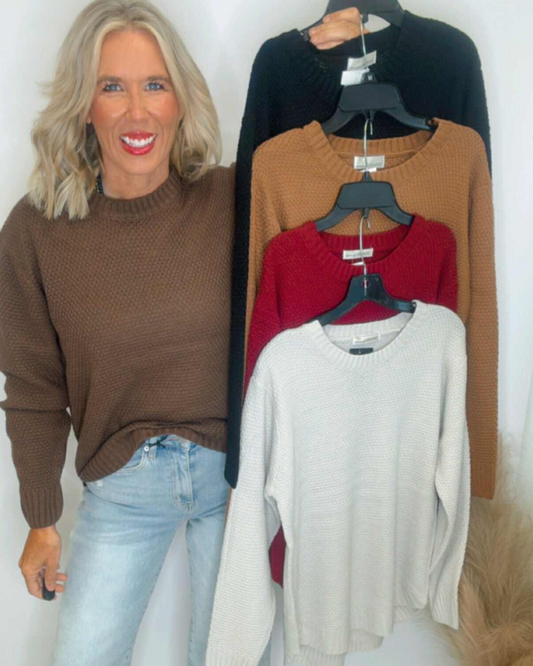 The Hadley Round Neck Basic Sweater | Zenana (5 COLORS) *DEAL*