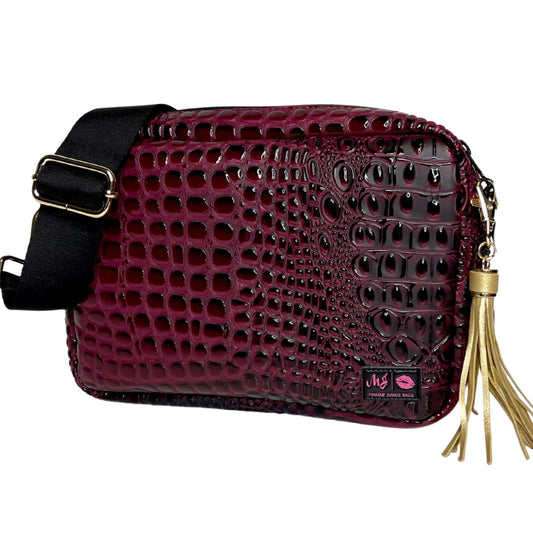 Bubble Gator Wine Uptown Bag | MAKEUP JUNKIE *30A SEPT COMING SOON