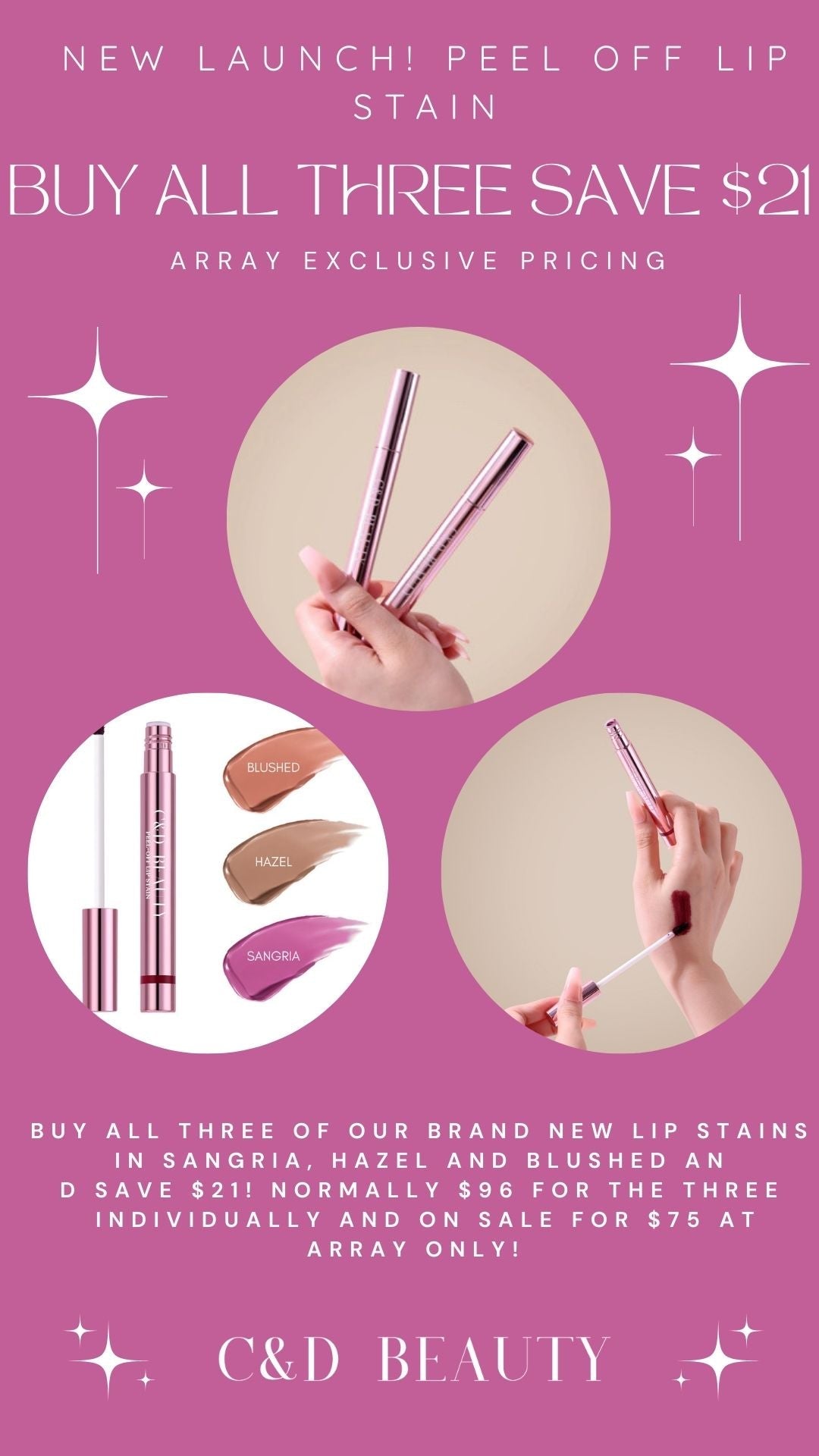 Peel Off Lip Stain Bundle (ARRAY EXCLUSIVE) - C & D Beauty *30A SEPT PREORDER