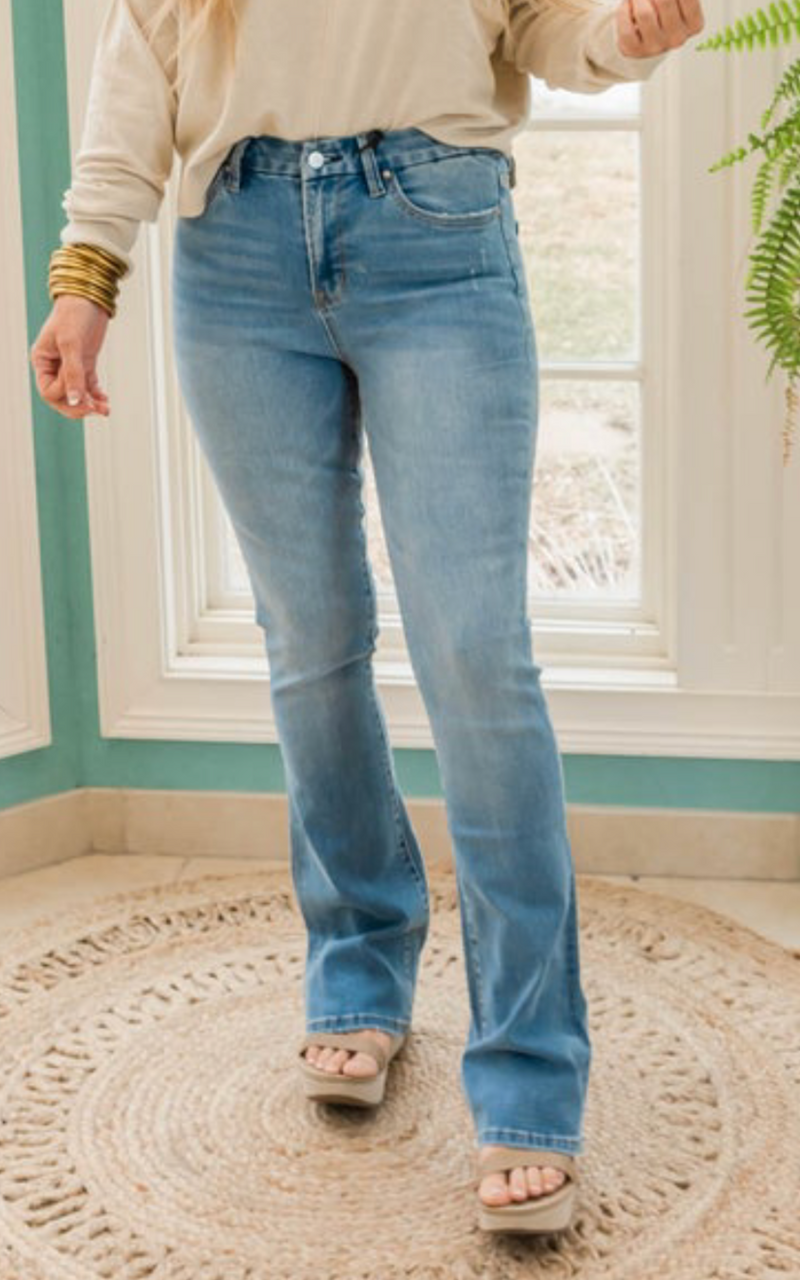The Mckayla High Rise Bootcut Denim Jeans