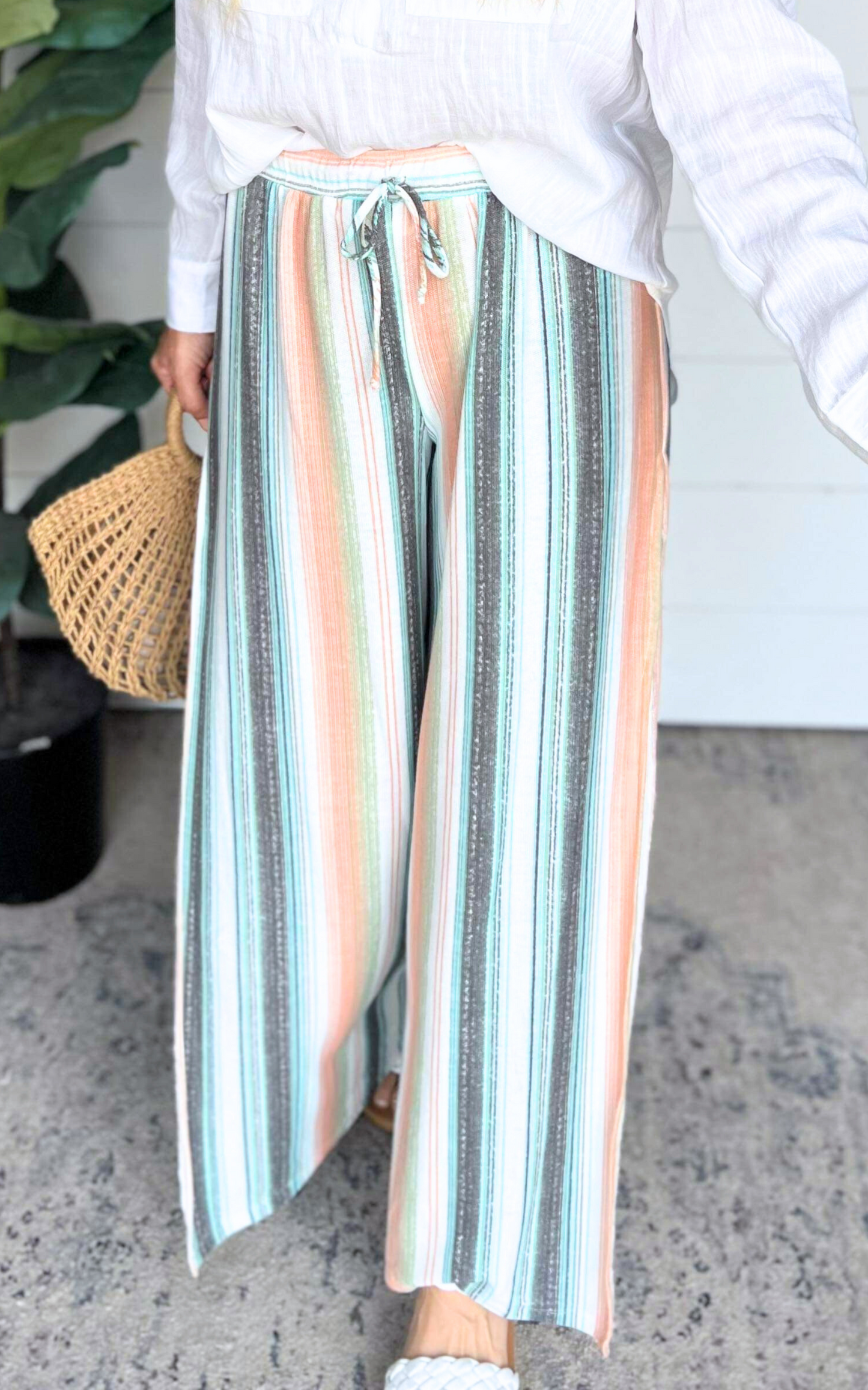 Take a Walk w/ Me Striped Pants | White Birch | FINAL SALE