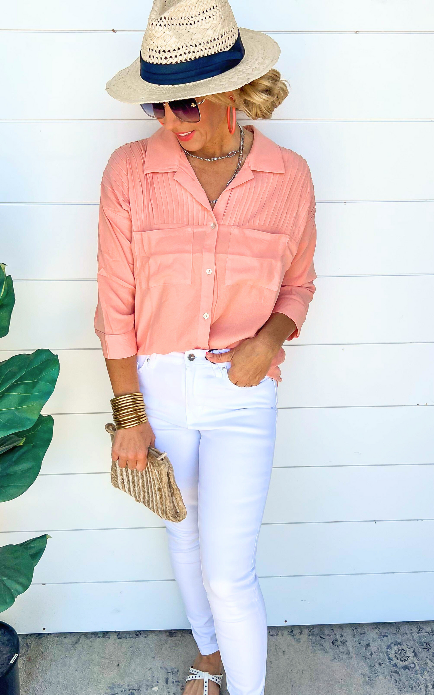 Peach Coral Top | Umgee