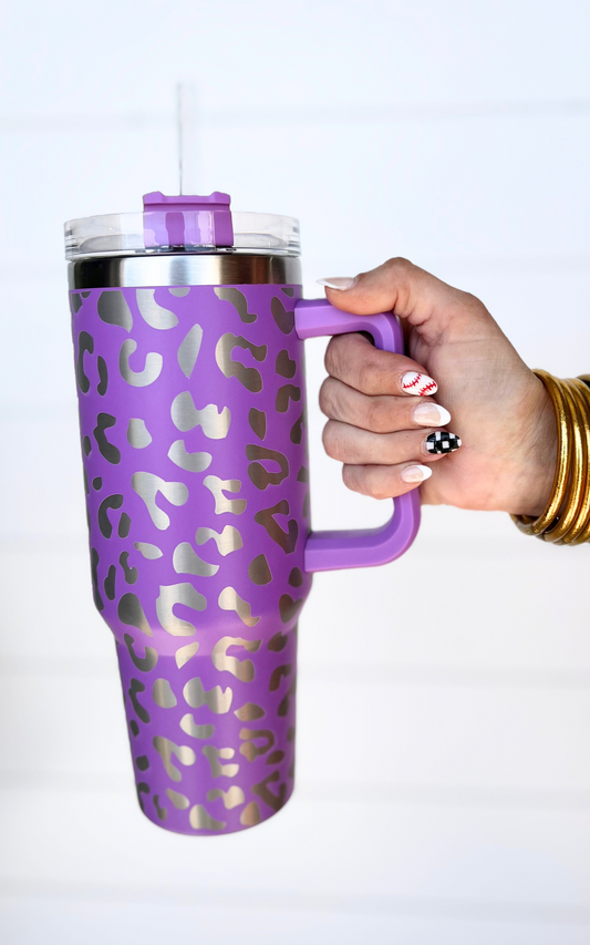 BHB Exclusive: Purple Leopard 40oz Tumbler