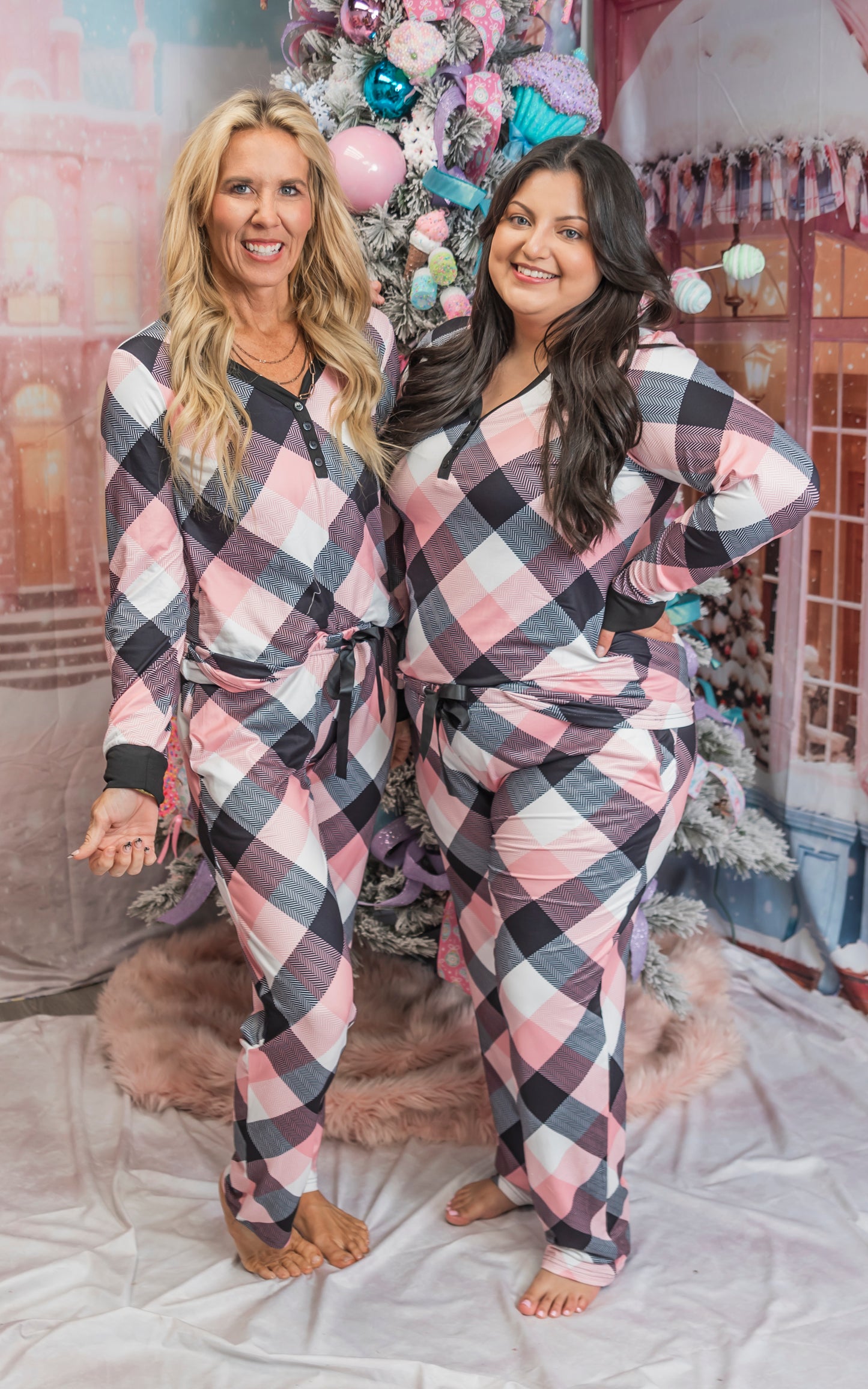 Pink Plaid Pajama Set