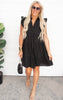 UMGEE Tiered Dress w/ Ruffle Sleeve - Black | FINAL SALE