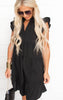 UMGEE Tiered Dress w/ Ruffle Sleeve - Black | FINAL SALE