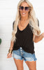 Loose Fit V-Neck Casual Knit Tee - FINAL SALE