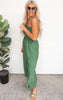 Green Smocked Open Back Tube Wide Leg Jumpsuit - Final Sale