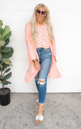 Pink Open Front Sweater Cardigan | Final Sale