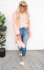 Pink Open Front Sweater Cardigan | Final Sale