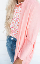 Pink Open Front Sweater Cardigan | Final Sale