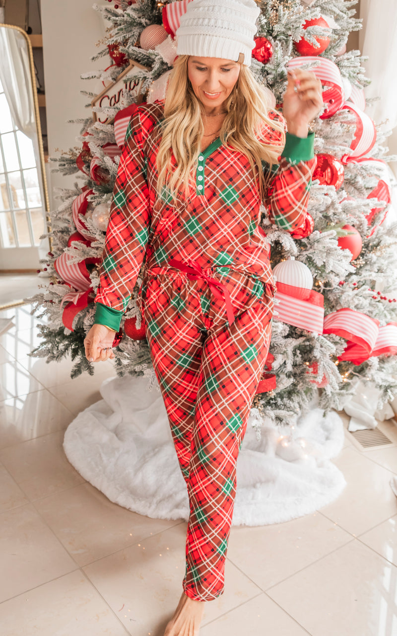 The Pink Plaid Christmas Pajama Set