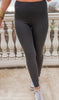 Black Jacquard Ribbed High-Waisted Leggings | MONO B