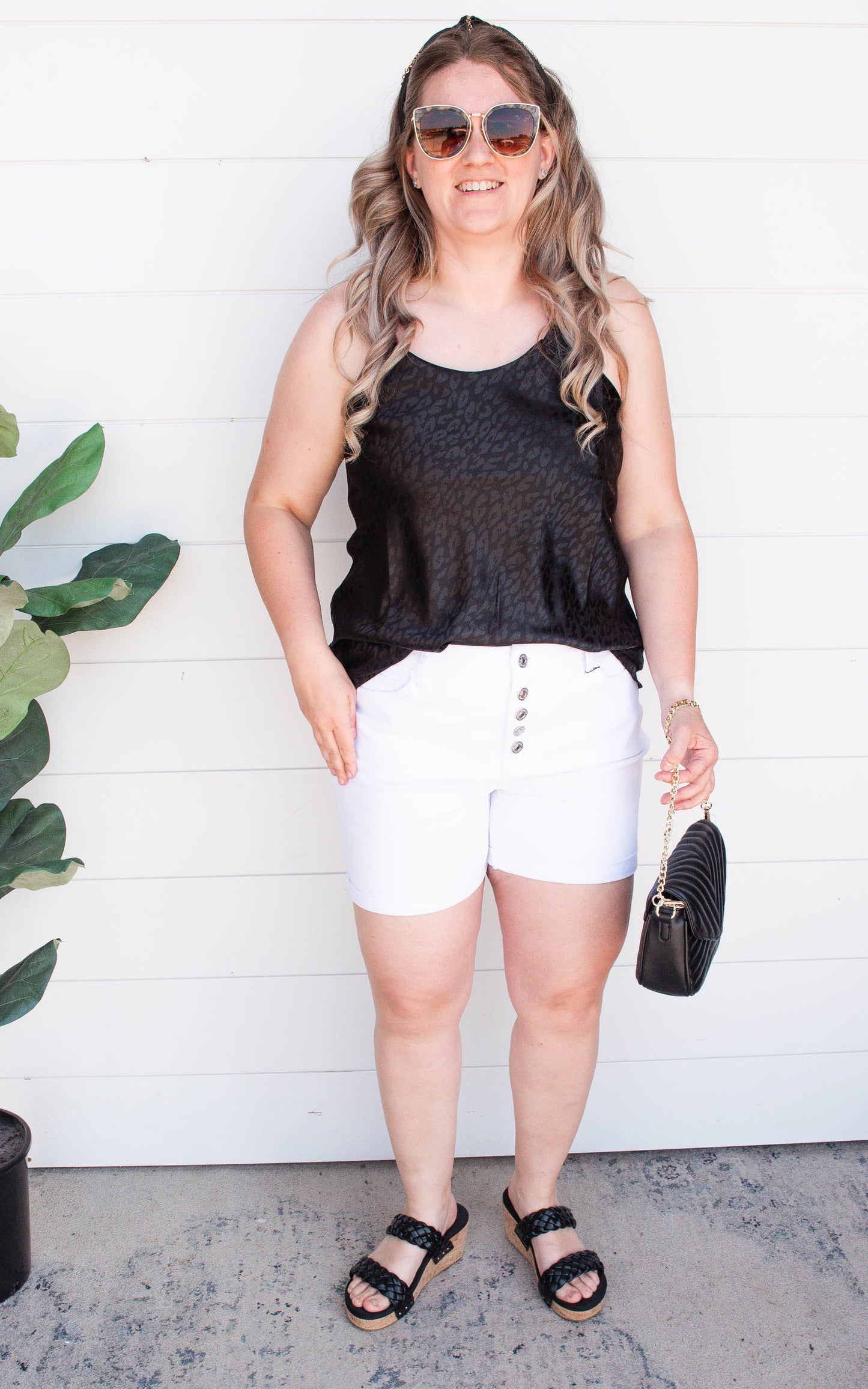 Black Leopard Sleeveless Cami Top