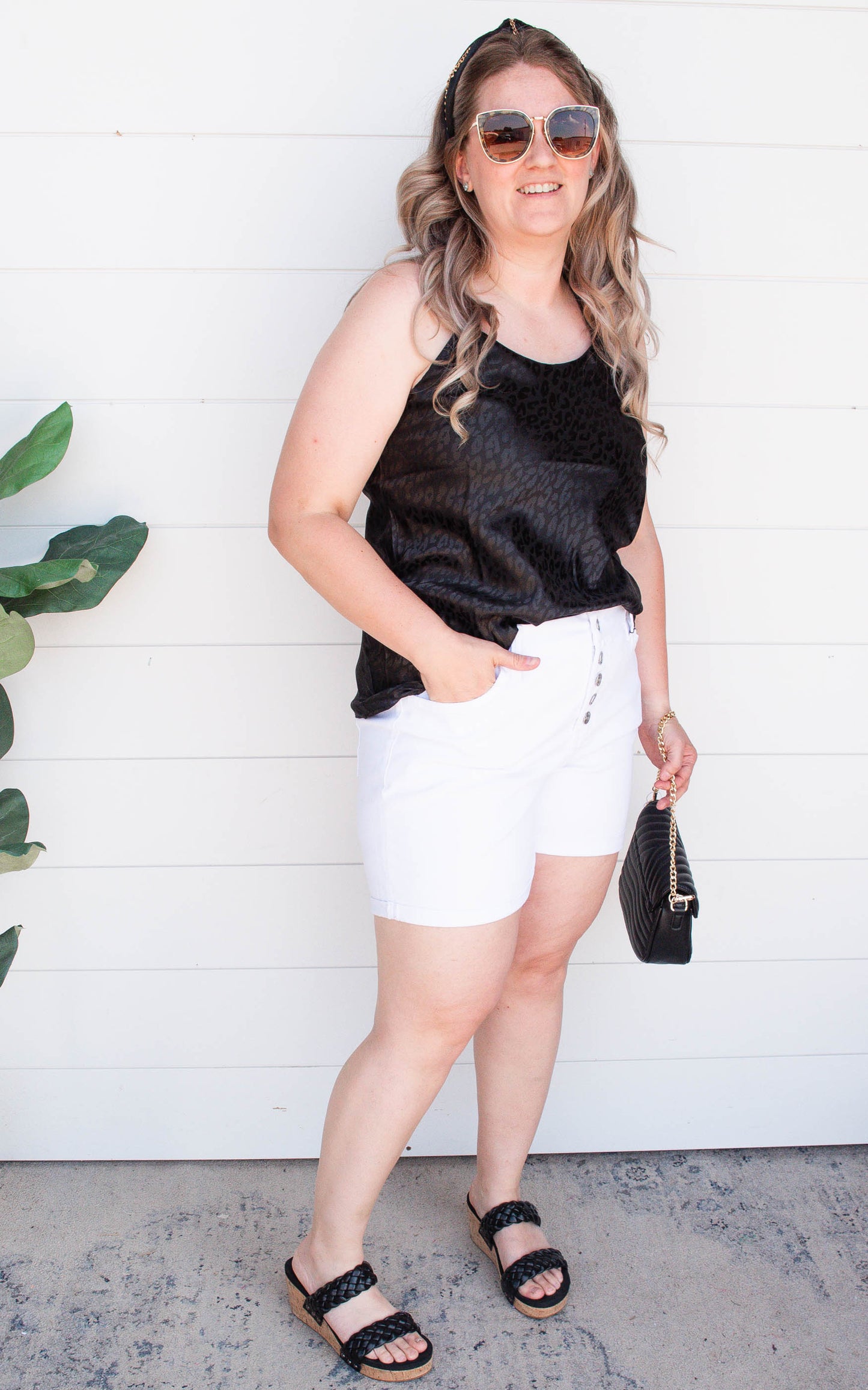 Black Leopard Sleeveless Cami Top