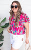 Time to Smile Woven Ruffled Sleeves V-Neck Top | FINAL SALE