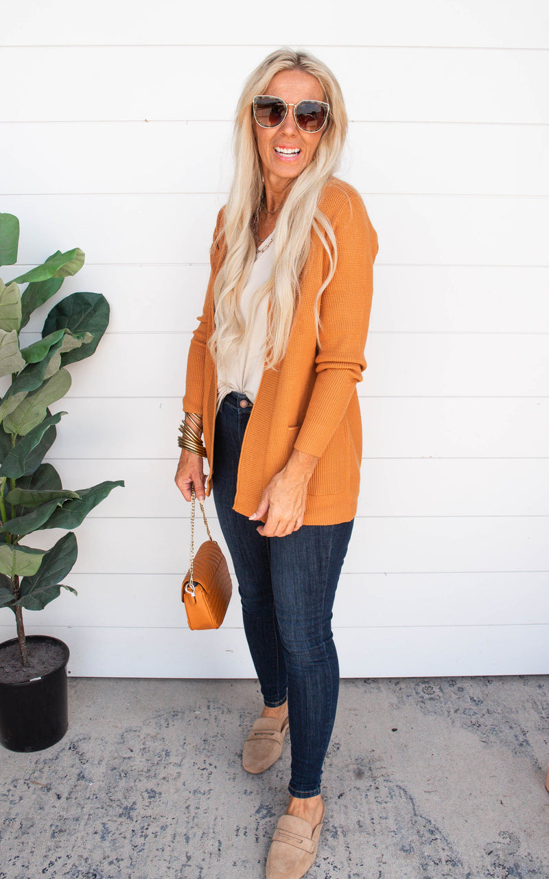 CAMEL Open Front Cardigan