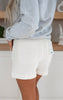 The Bianca High Rise White Denim Shorts | MICA - Final Sale