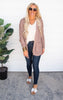 TAUPE Loose Fit Open Front Cardigan