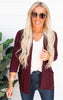 Waffle Texture Open Front Cardigan