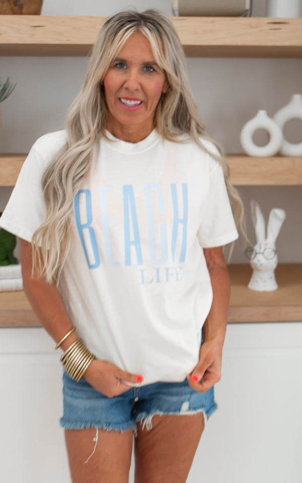 Beach Life Garment Dyed Graphic T-shirt