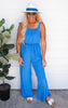 Tie Shoulder Ruched Jumpsuit