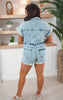 Distressed Denim Romper