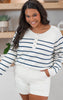 Stripe Button Down Sweater - Final Sale