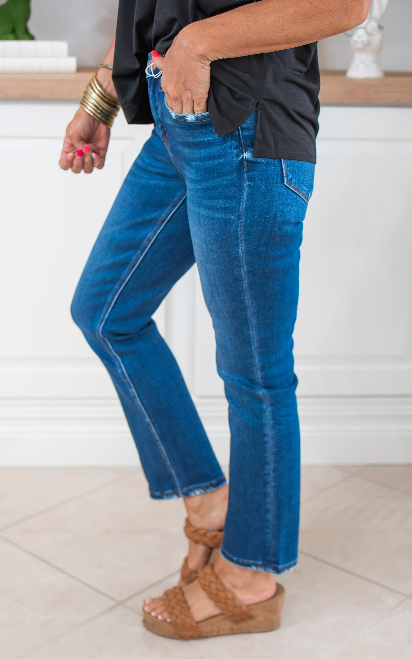 The Sadie Mid Rise Slim Straight Denim Jeans | Flying Monkey by Vervet - Final Sale