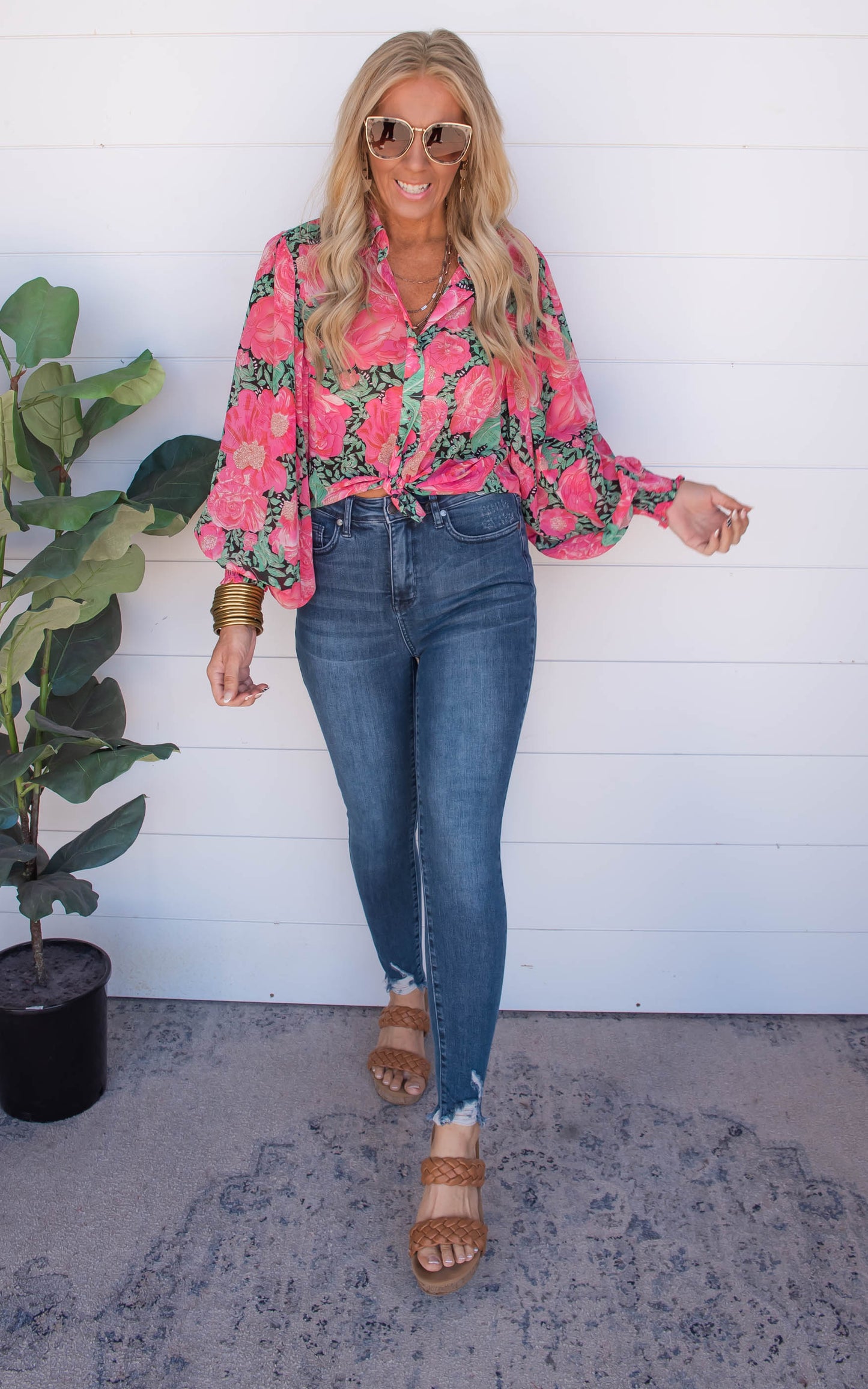 ROSE FLORAL BLOUSES 