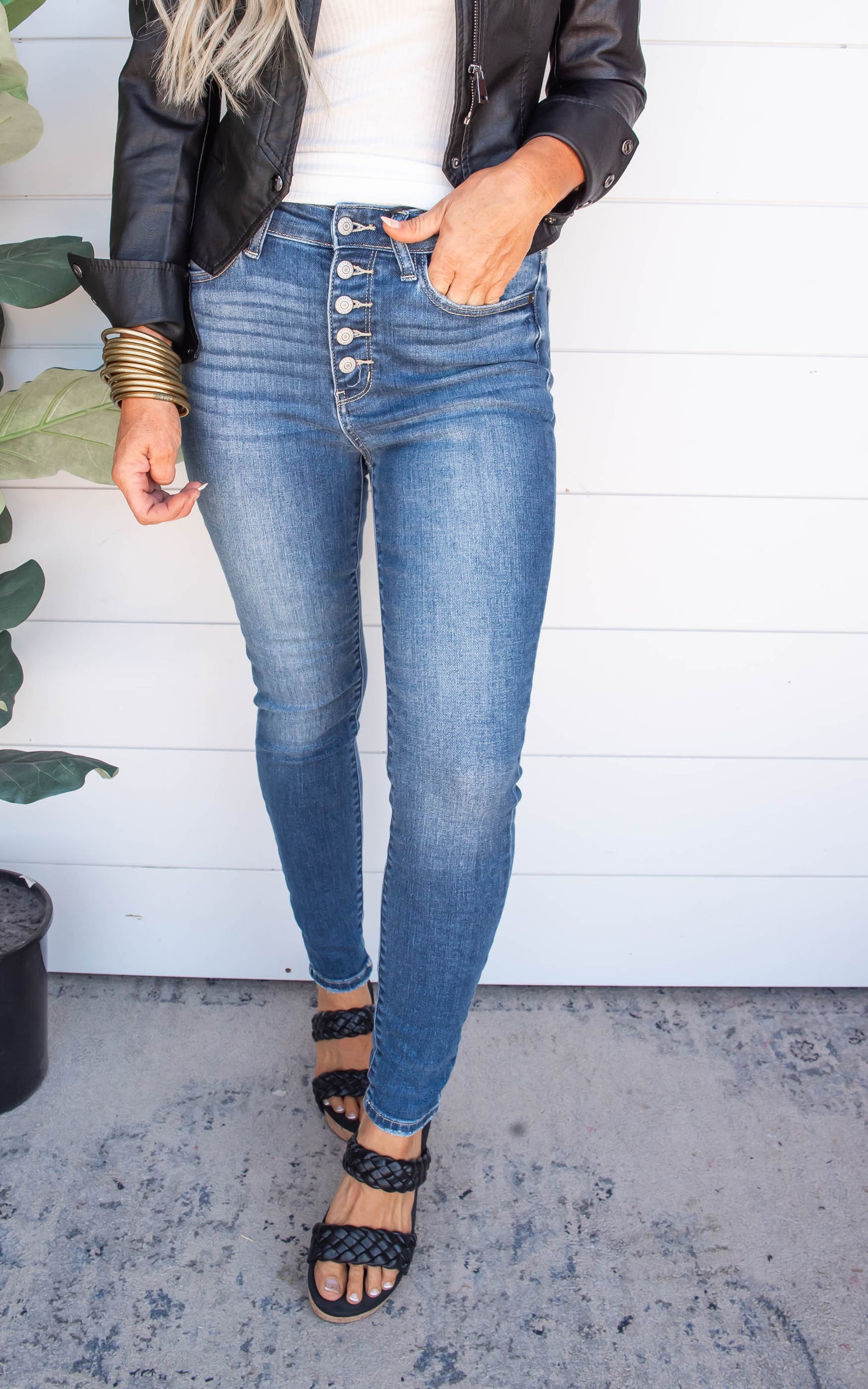 Locked Loaded Hi Rise Button Fly Skinny Denim Jeans Judy Blue