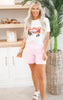 White Sunset Beach Bum Garment Dyed Graphic T-shirt